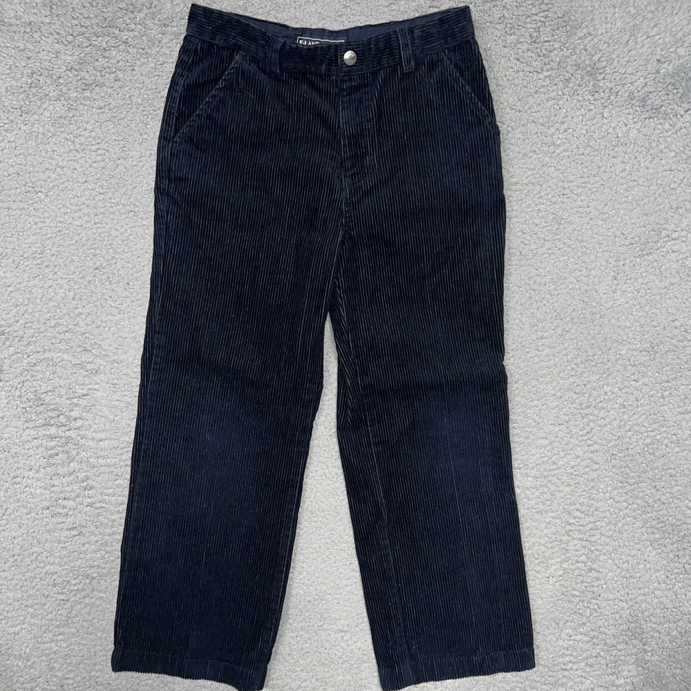 E-Land Cords Pants Youth Sz 10 Black‎ American Classic Straight Corduroy Chino